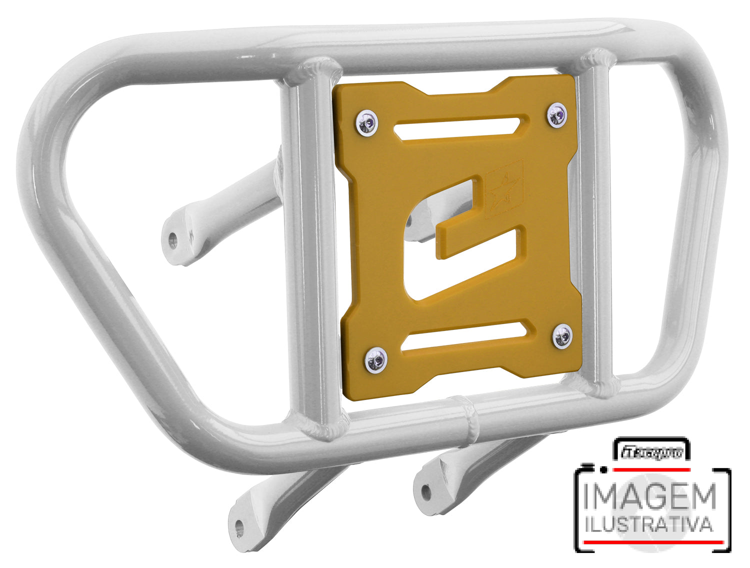 Crosspro - Front Bumper CR02 For Can Am (BRP) DS 450-White Tube / Yellow Plate