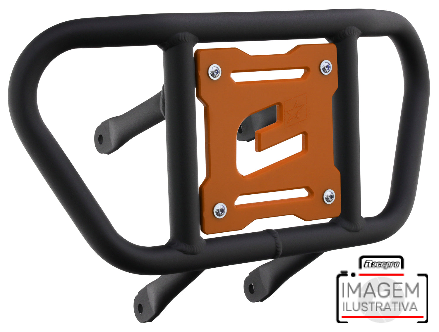 Crosspro - Front Bumper CR02 For Yamaha YFZ 450R-Textured Black Tube / Orange Plate