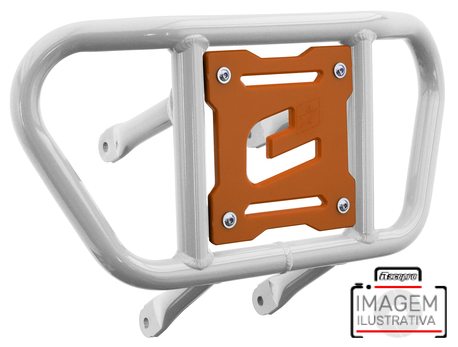 Crosspro - Front Bumper CR02 For Can Am (BRP) DS 450-White Tube / Orange Plate