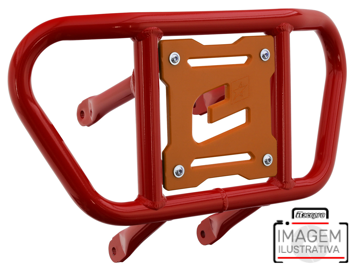 Crosspro - Front Bumper CR02 For Yamaha YFZ 450-Red Tube / Orange Plate