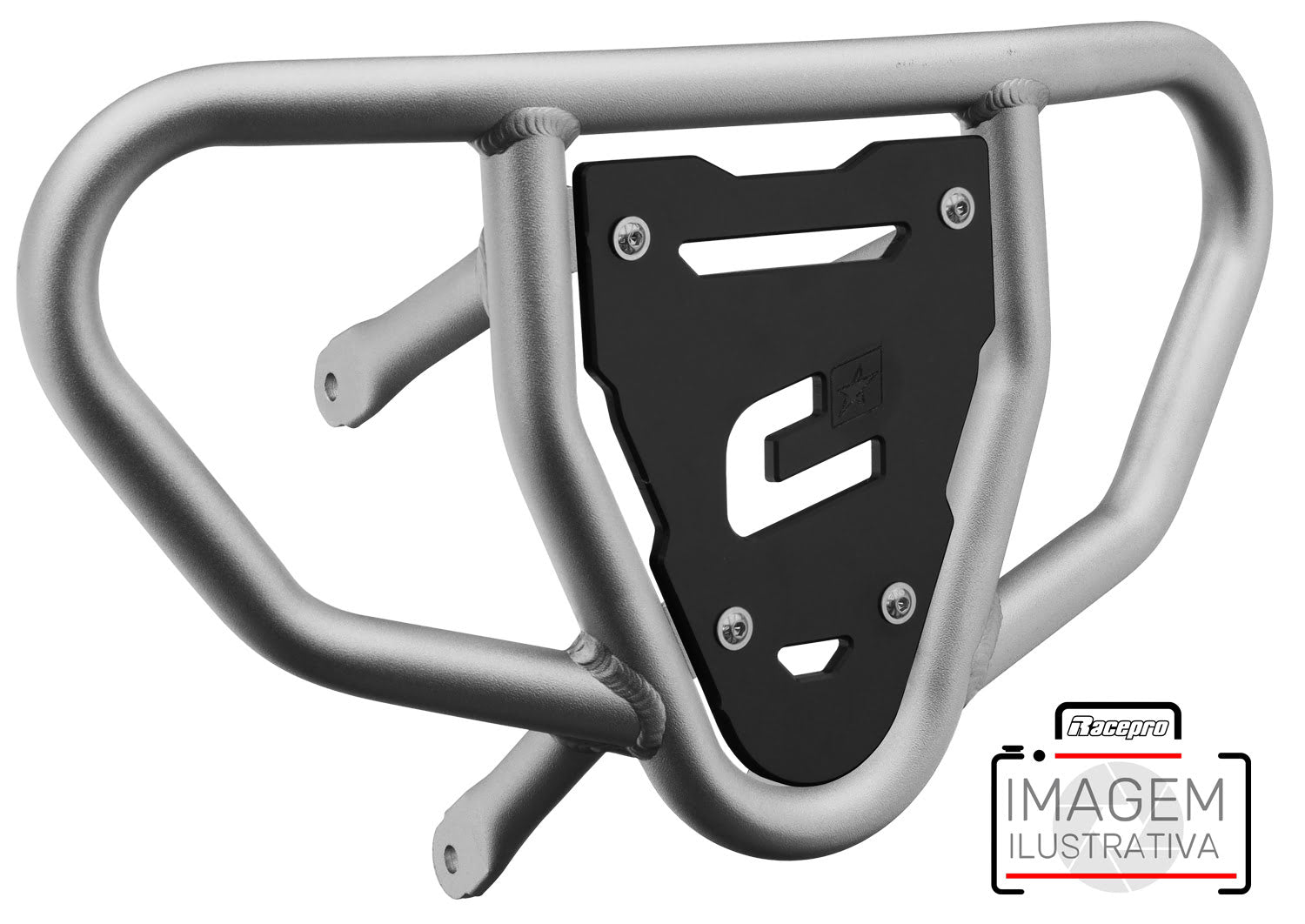 Crosspro - Front Bumper CR03 For Arctic Cat 400 DVX, Honda TRX 400, TRX 450, Honda TRX 400, Kawasaki KFX 400, Suzuki LT-Z 400-Ice Polish Tube / Black Plate