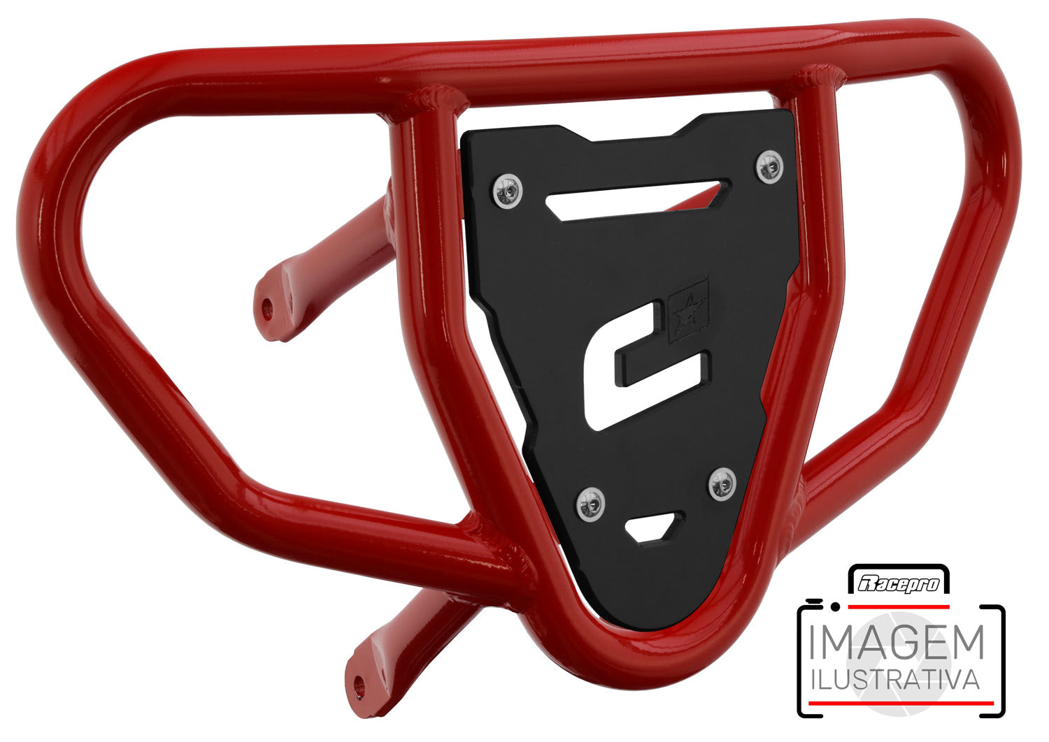 Crosspro - Front Bumper CR03 For Yamaha YFM 700 Raptor-Red Tube / Black Plate