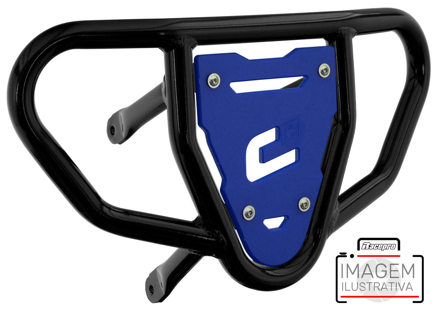 Crosspro - Front Bumper CR03 For Yamaha YFM 700 Raptor-Black Tube / Blue Plate