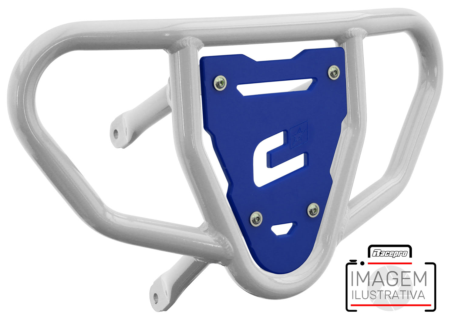 Crosspro - Front Bumper CR03 For Yamaha YFM 660 Raptor-White Tube / Blue Plate