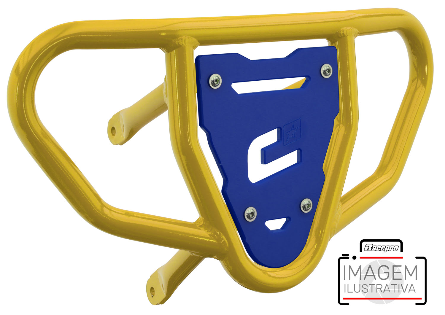 Crosspro - Front Bumper CR03 For 450 XC (ATV), 525 XC (ATV), KTM 450 SX (ATV), 505 SX (ATV)-Yellow Tube / Blue Plate