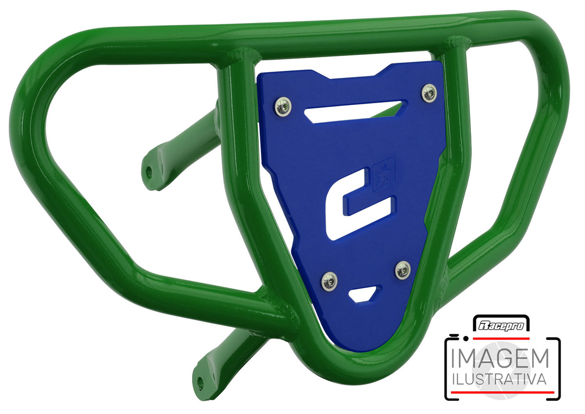 Crosspro - Front Bumper CR03 For Yamaha YFZ 450R-Green Tube / Blue Plate