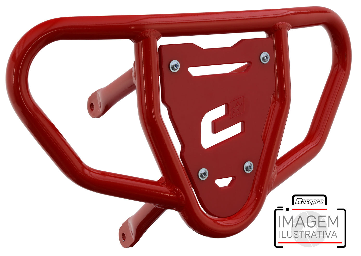 Crosspro - Front Bumper CR03 For Yamaha YFM 660 Raptor-Red Tube / Red Plate
