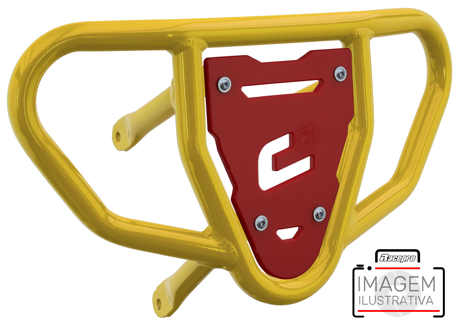 Crosspro - Front Bumper CR03 For 450 XC (ATV), 525 XC (ATV), KTM 450 SX (ATV), 505 SX (ATV)-Yellow Tube / Red Plate