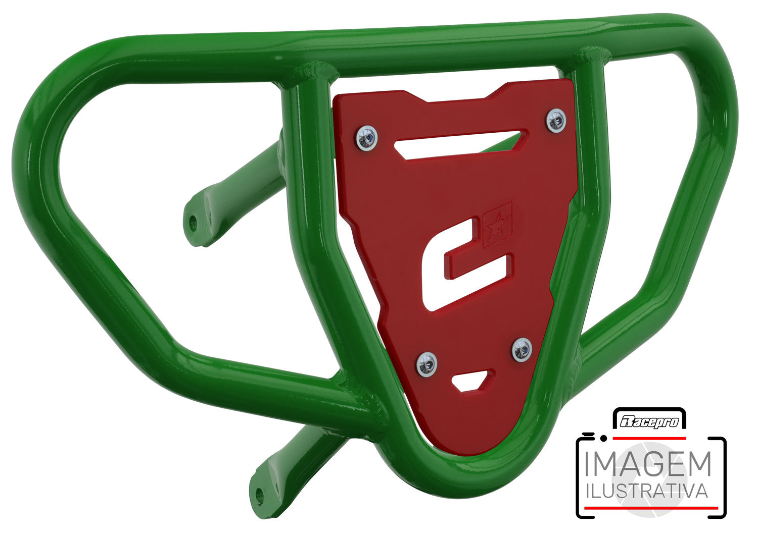 Crosspro - Front Bumper CR03 For Can Am (BRP) DS 450-Green Tube / Red Plate