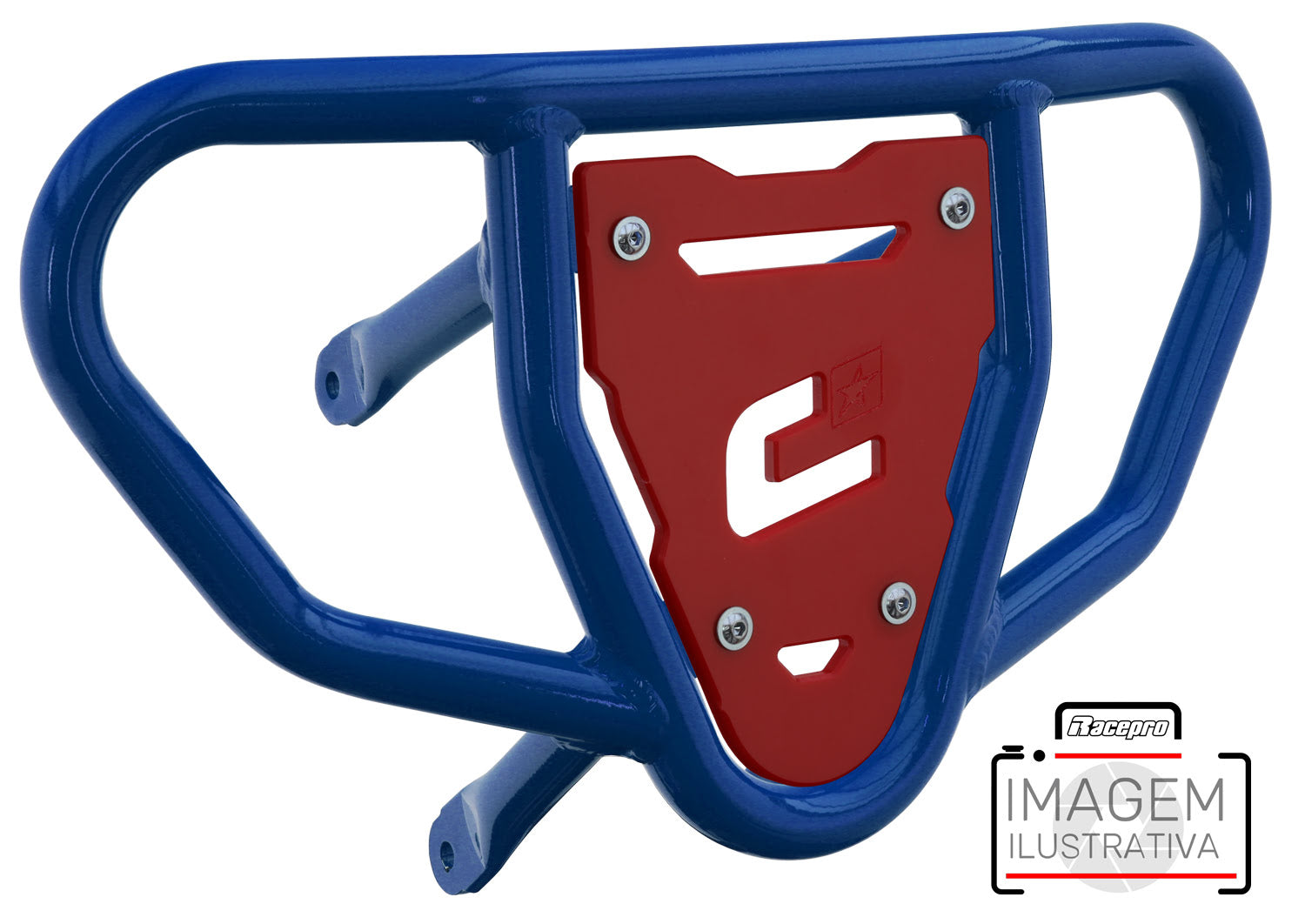Crosspro - Front Bumper CR03 For Yamaha YFM 660 Raptor-Blue Tube / Red Plate