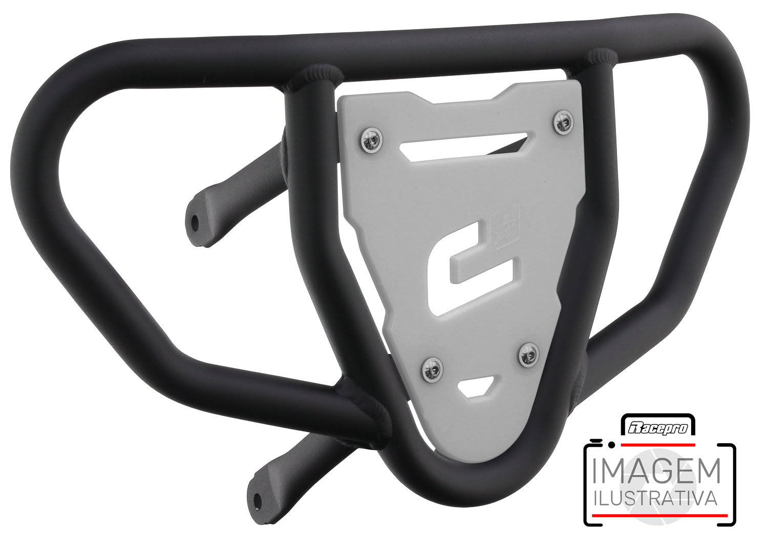 Crosspro - Front Bumper CR03 For Yamaha YFM 660 Raptor-Textured Black Tube / White Plate