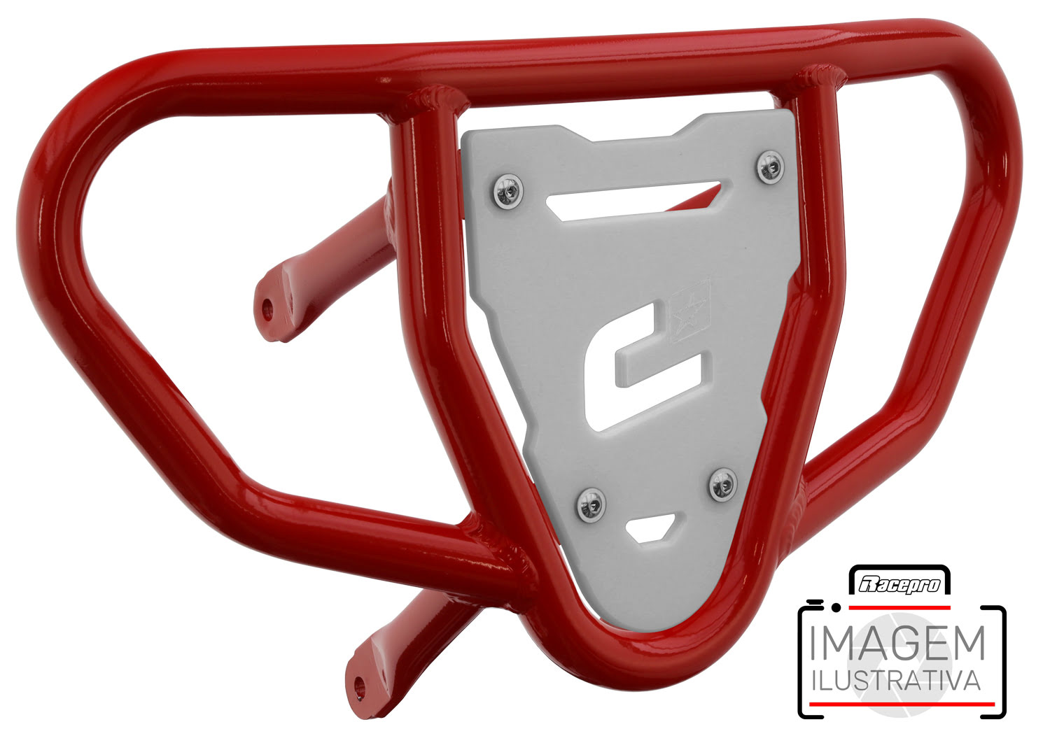 Crosspro - Front Bumper CR03 For Yamaha YFM 660 Raptor-Red Tube / White Plate