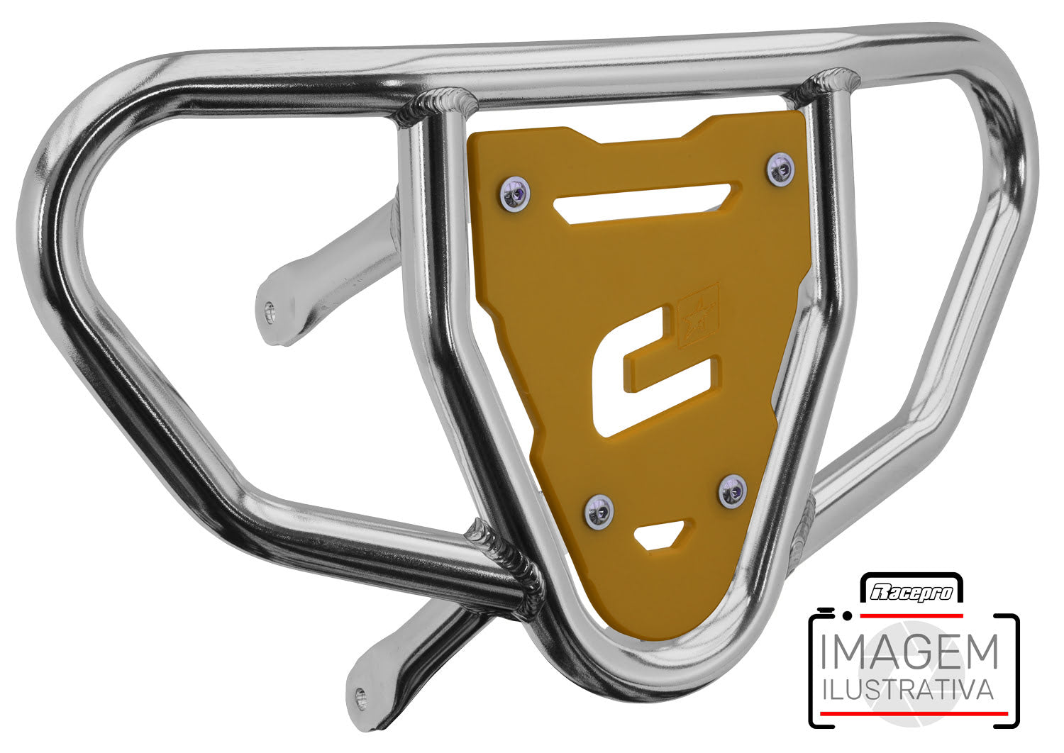 Crosspro - Front Bumper CR03 For 450 XC (ATV), 525 XC (ATV), KTM 450 SX (ATV), 505 SX (ATV)-Polish Tubo / Yellow Plate
