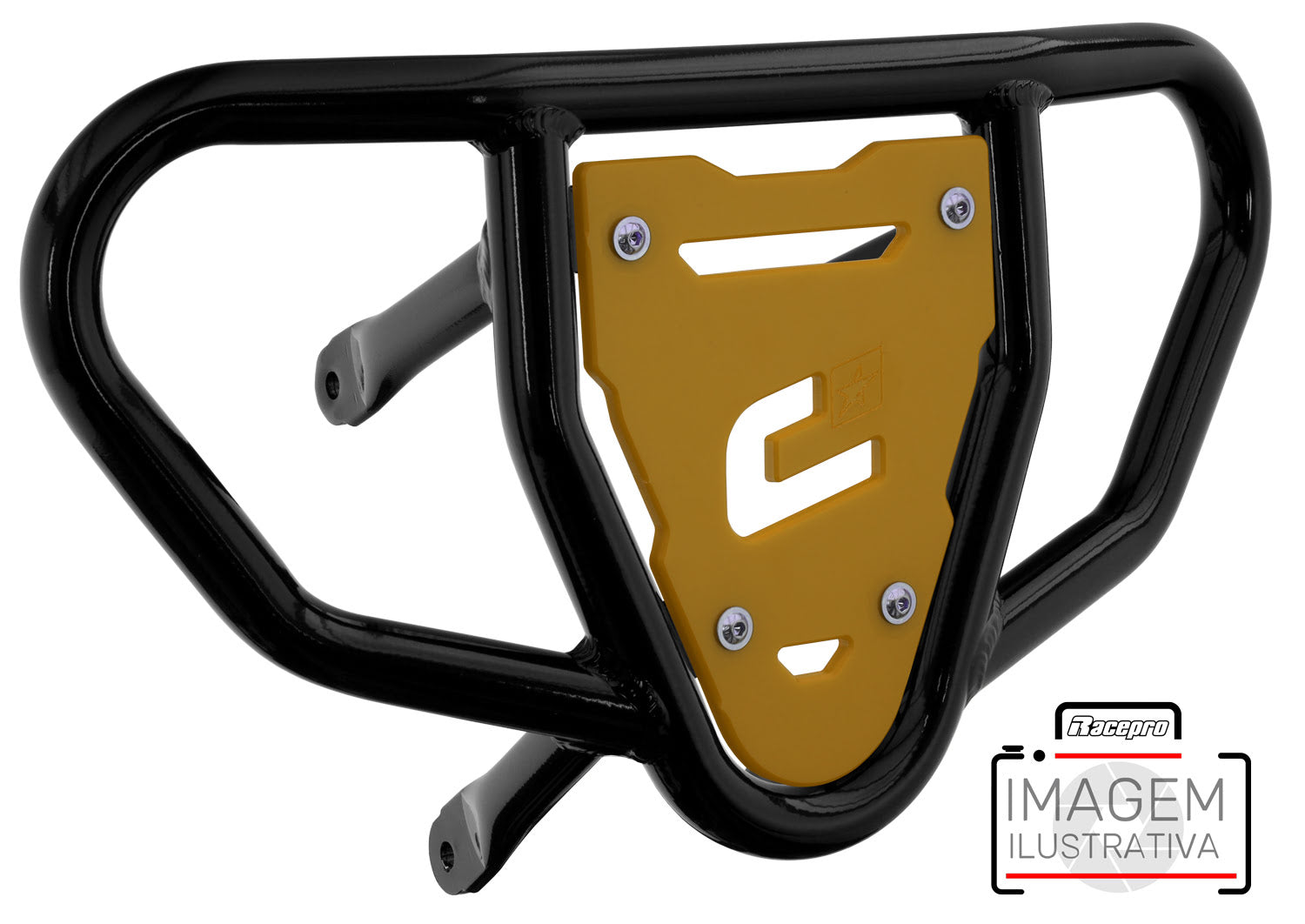 Crosspro - Front Bumper CR03 For 450 XC (ATV), 525 XC (ATV), KTM 450 SX (ATV), 505 SX (ATV)-Black Tube / Yellow Plate