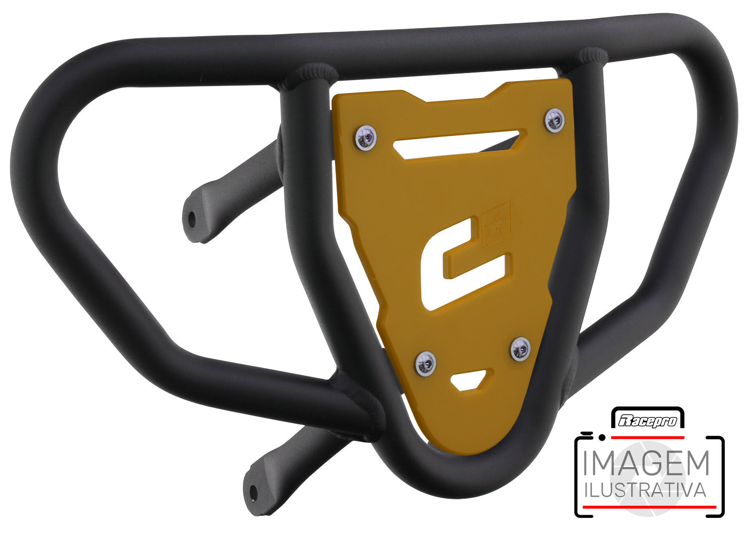 Crosspro - Front Bumper CR03 For Yamaha YFZ 450R-Textured Black Tube / Yellow Plate