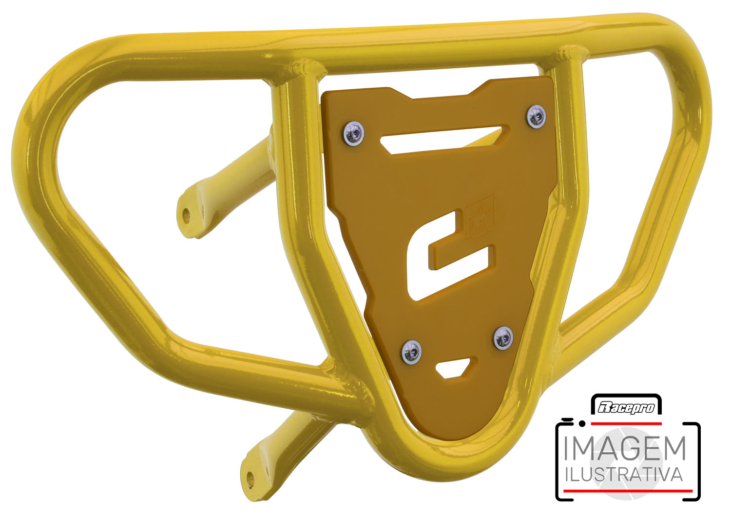 Crosspro - Front Bumper CR03 For Yamaha YFM 660 Raptor-Yellow Tube / Yellow Plate