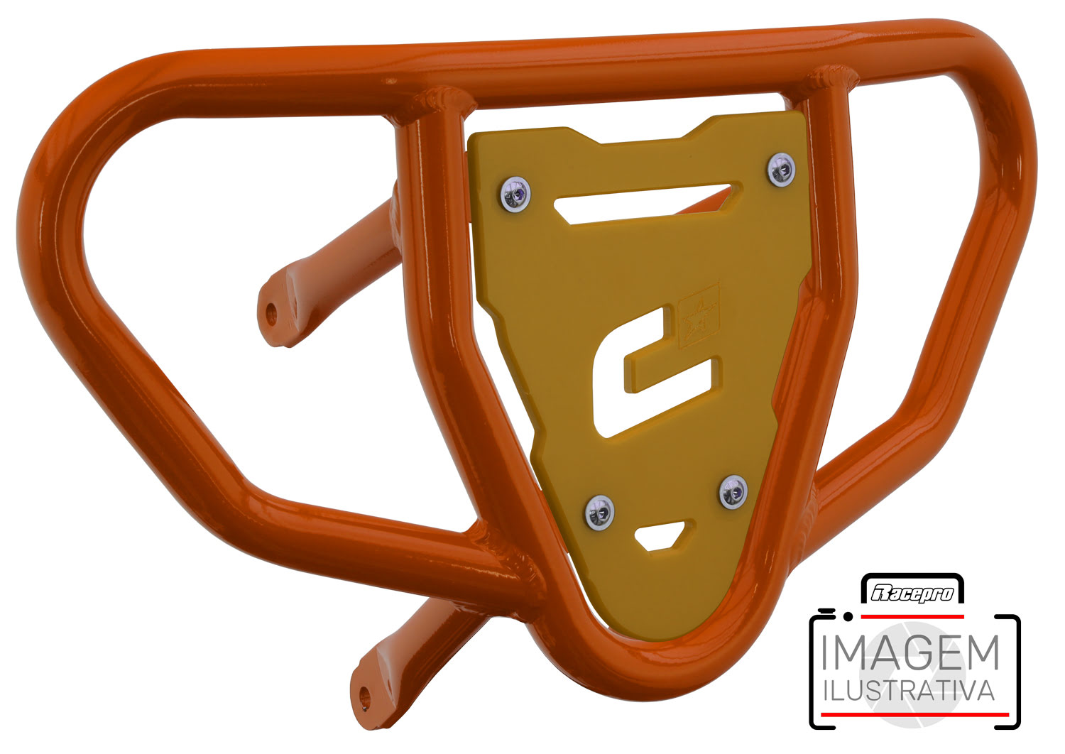 Crosspro - Front Bumper CR03 For Can Am (BRP) DS 450-Orange Tube / Yellow Plate