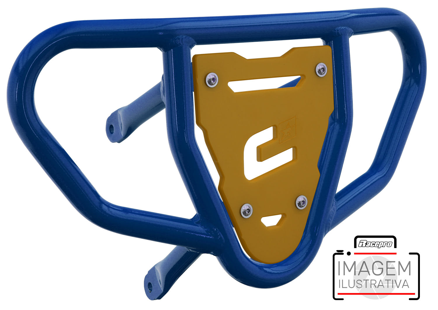 Crosspro - Front Bumper CR03 For Arctic Cat 400 DVX, Honda TRX 400, TRX 450, Honda TRX 400, Kawasaki KFX 400, Suzuki LT-Z 400-Blue Tube / Yellow Plate