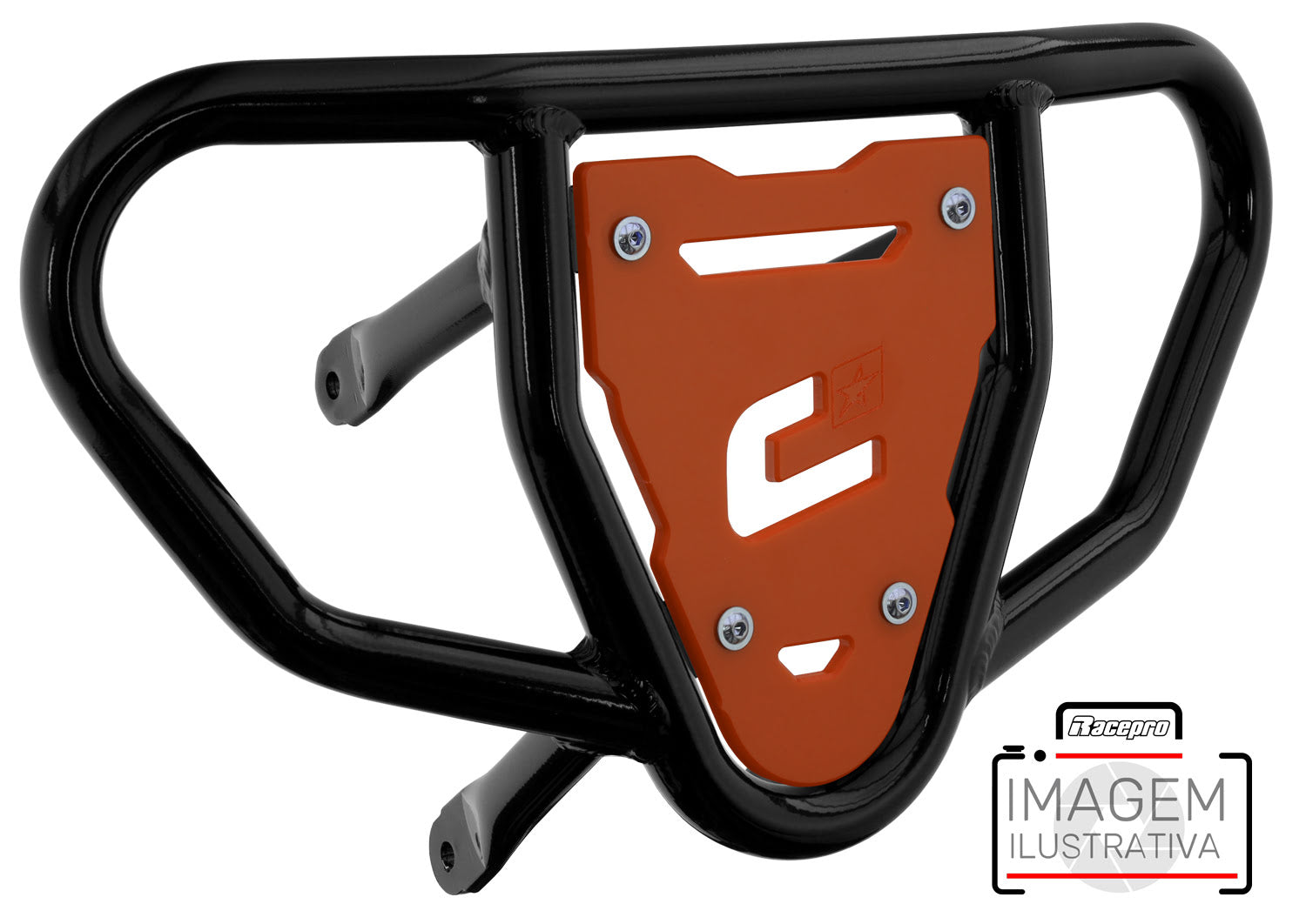 Crosspro - Front Bumper CR03 For Can Am (BRP) DS 450-Black Tube / Orange Plate