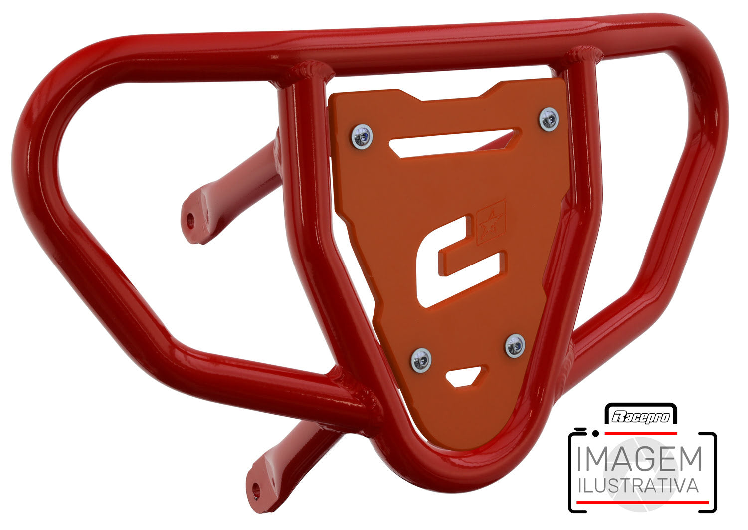 Crosspro - Front Bumper CR03 For Yamaha YFM 660 Raptor-Red Tube / Orange Plate