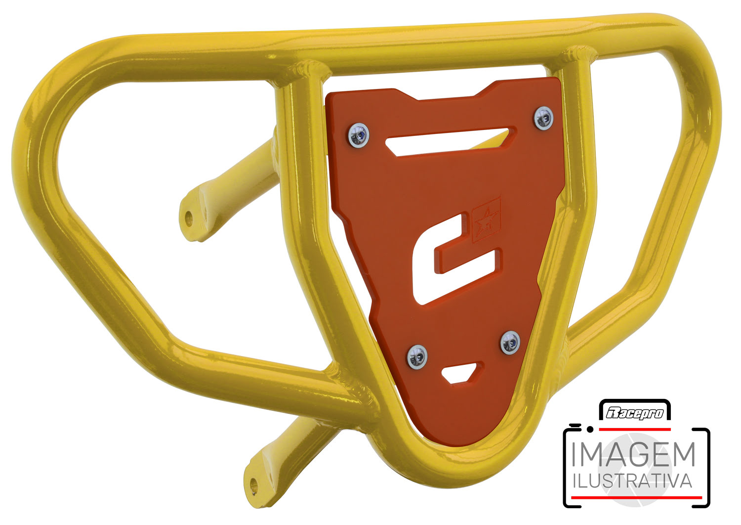 Crosspro - Front Bumper CR03 For Arctic Cat 400 DVX, Honda TRX 400, TRX 450, Honda TRX 400, Kawasaki KFX 400, Suzuki LT-Z 400-Yellow Tube / Orange Plate
