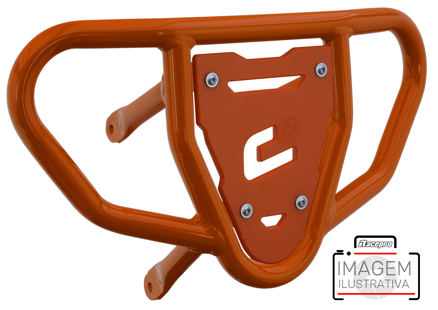 Crosspro - Front Bumper CR03 For Yamaha YFM 660 Raptor-Orange Tube / Orange Plate