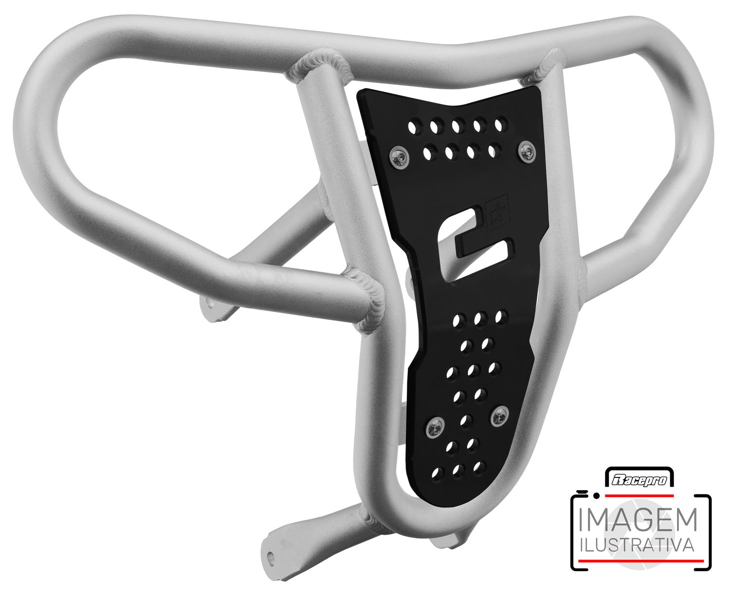 Crosspro - Front Bumper CR04 For Yamaha YFZ 450R-Ice Polish Tube / Black Plate