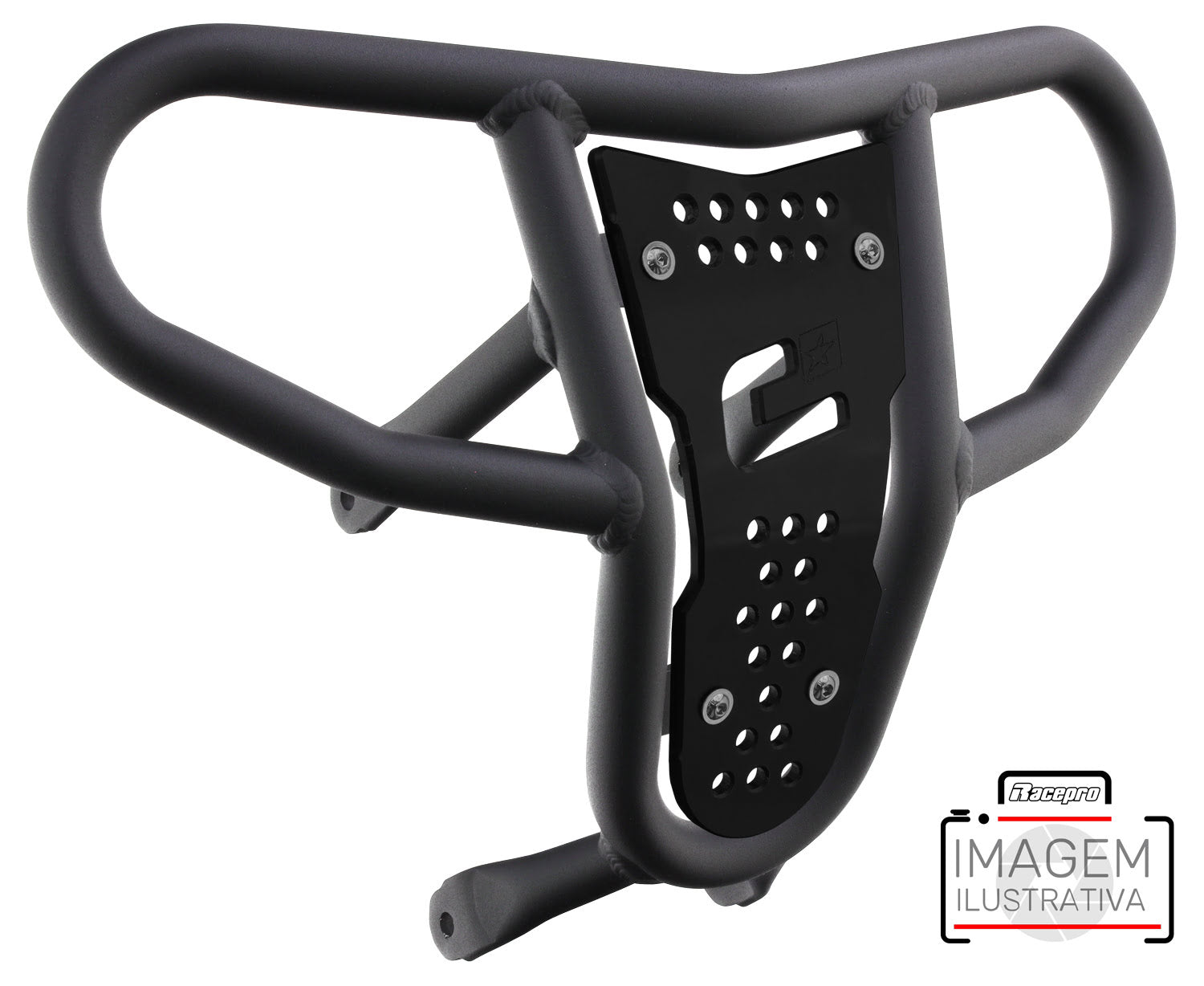Crosspro - Front Bumper CR04 For Kawasaki KFX 450R-Textured Black Tube / Black Plate