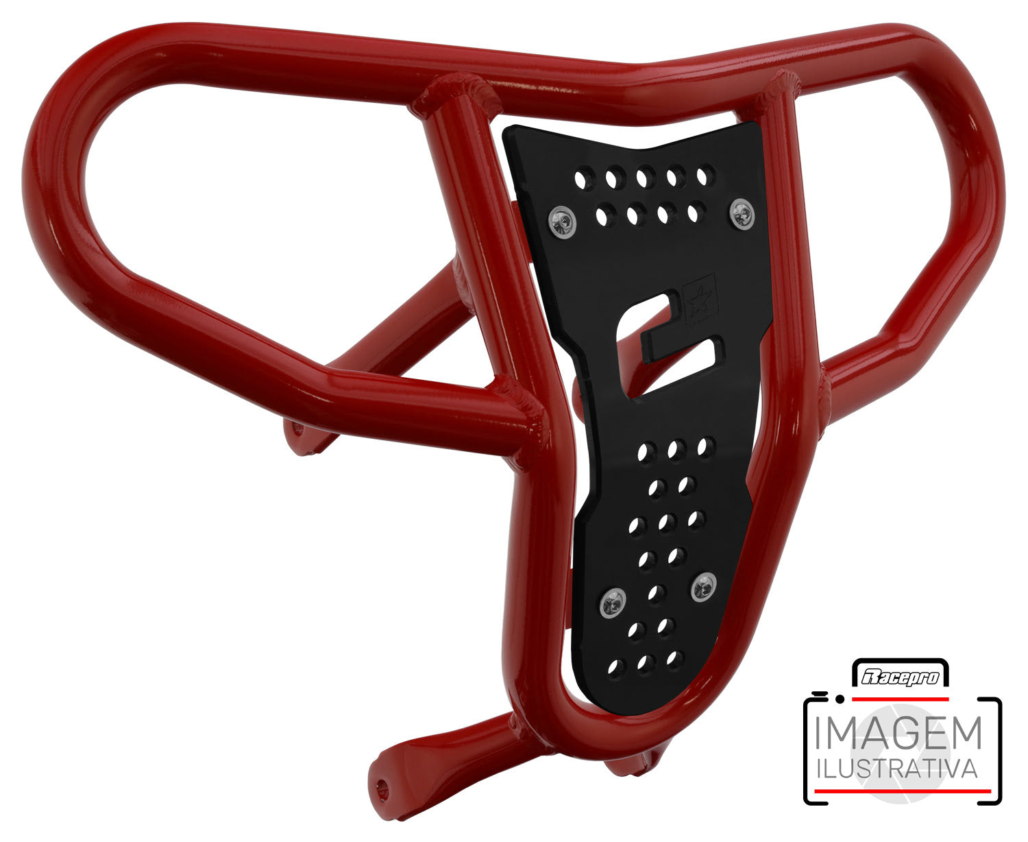 Crosspro - Front Bumper CR04 For Kawasaki KFX 450R-Red Tube / Black Plate