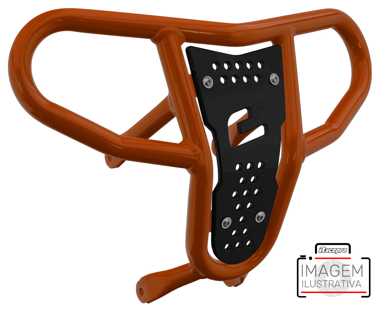 Crosspro - Front Bumper CR04 For Yamaha YFM 700 Raptor-Orange Tube / Black Plate