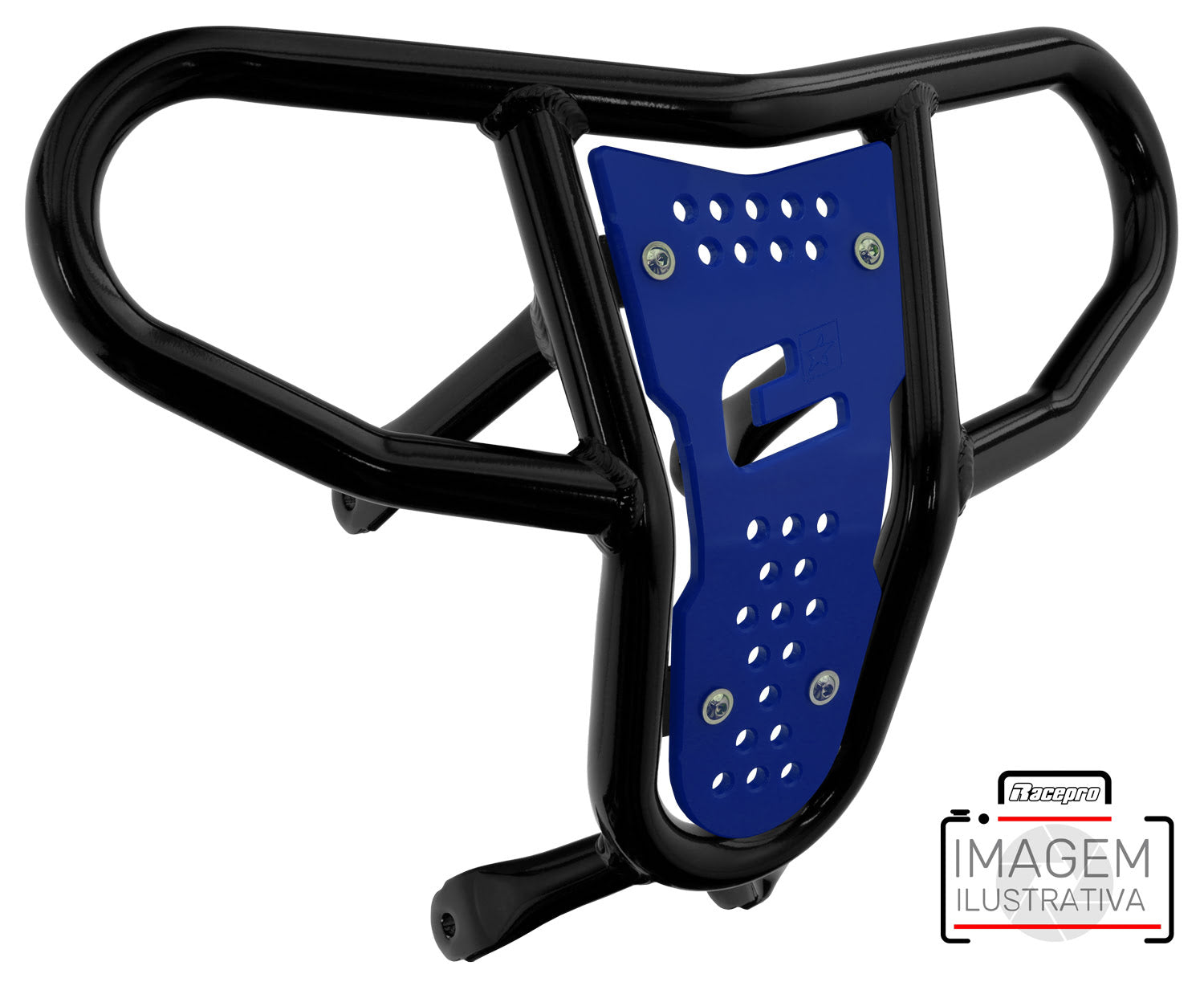 Crosspro - Front Bumper CR04 For Arctic Cat 400 DVX, Honda TRX 400, TRX 450, Honda TRX 400, Kawasaki KFX 400, Suzuki LT-Z 400-Black Tube / Blue Plate