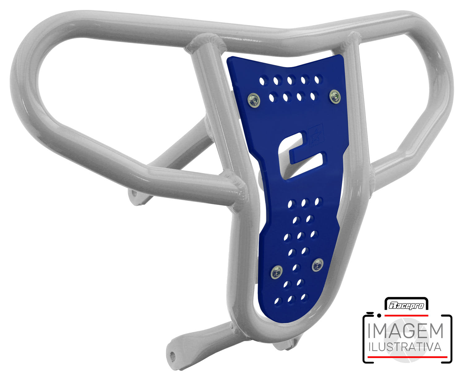 Crosspro - Front Bumper CR04 For Can Am (BRP) DS 450-White Tube / Blue Plate