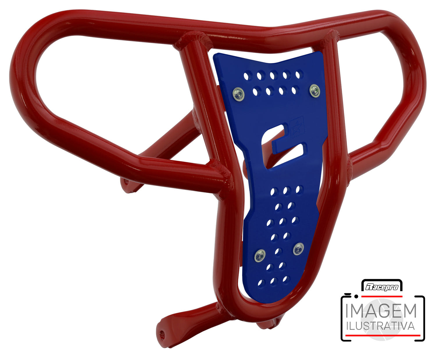 Crosspro - Front Bumper CR04 For 450 XC (ATV), 525 XC (ATV), KTM 450 SX (ATV), 505 SX (ATV)-Red Tube / Blue Plate