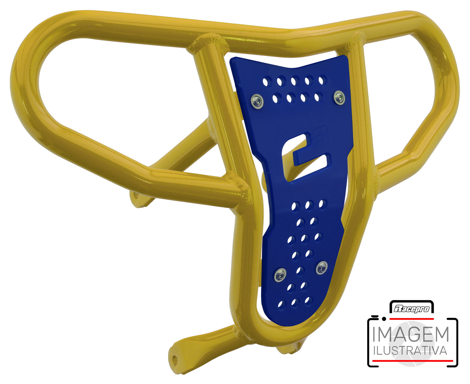 Crosspro - Front Bumper CR04 For Can Am (BRP) DS 450-Yellow Tube / Blue Plate