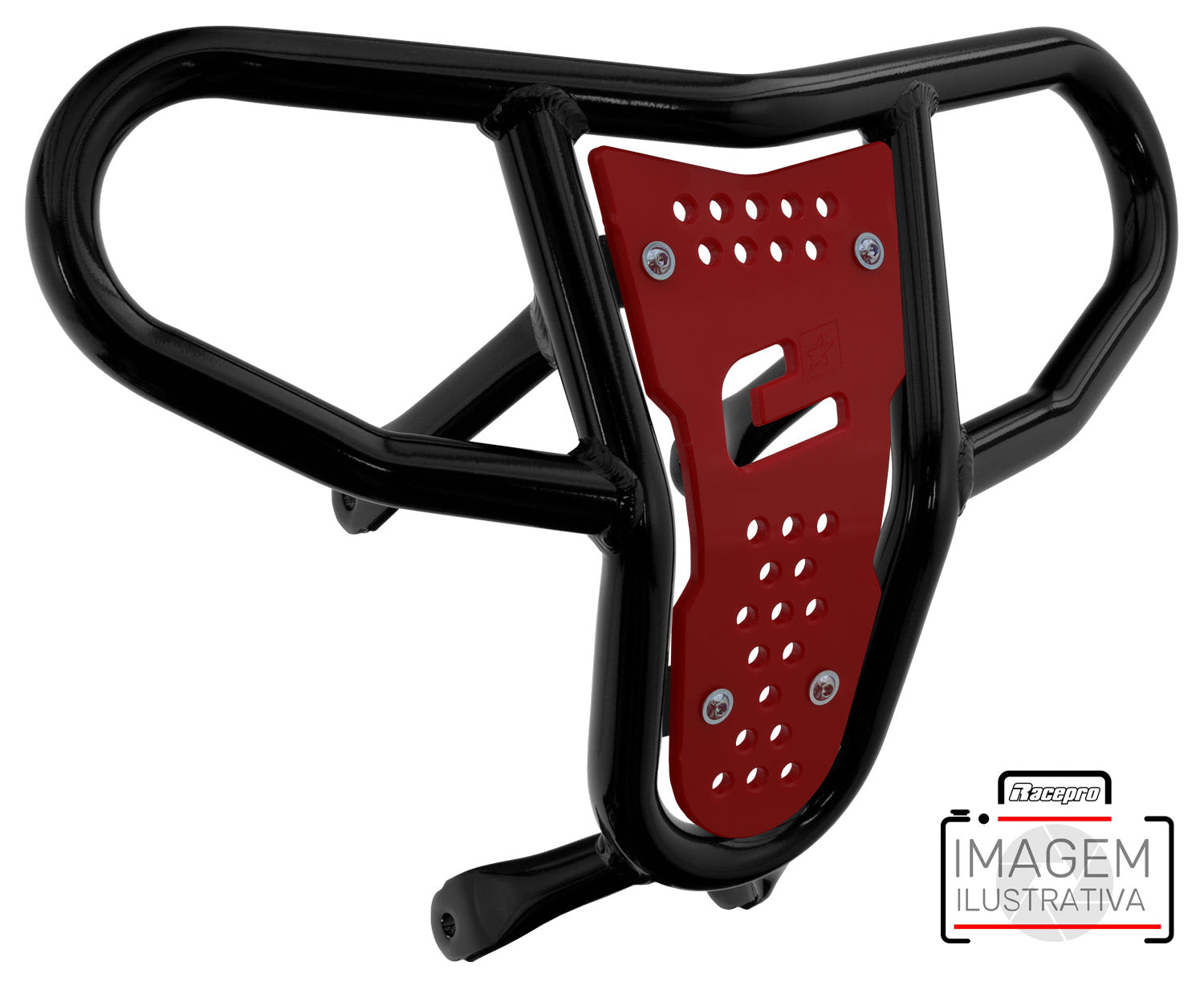 Crosspro - Front Bumper CR04 For Yamaha YFZ 450-Black Tube / Red Plate