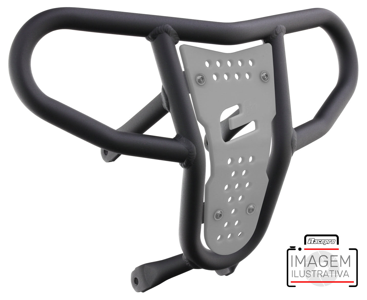 Crosspro - Front Bumper CR04 For 450 XC (ATV), 525 XC (ATV), KTM 450 SX (ATV), 505 SX (ATV)-Textured Black Tube / White Plate