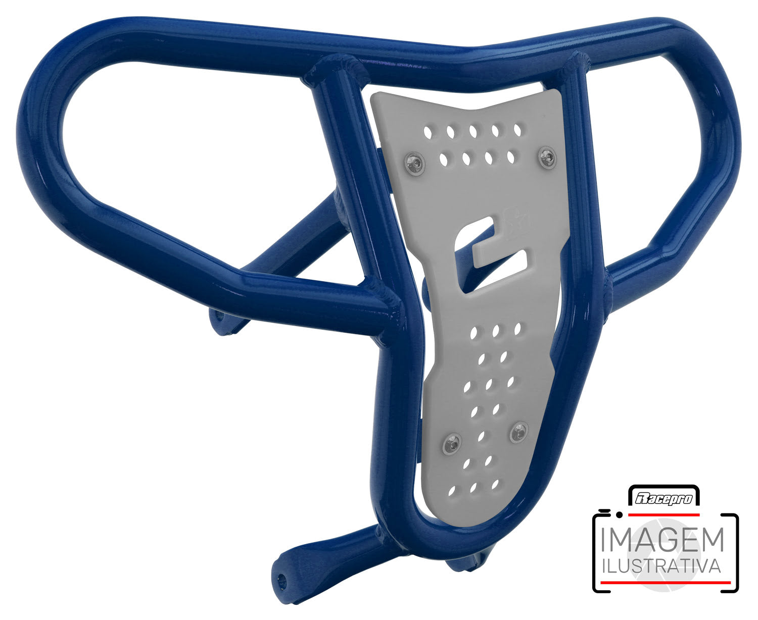 Crosspro - Front Bumper CR04 For Arctic Cat 400 DVX, Honda TRX 400, TRX 450, Honda TRX 400, Kawasaki KFX 400, Suzuki LT-Z 400-Blue Tube / White Plate