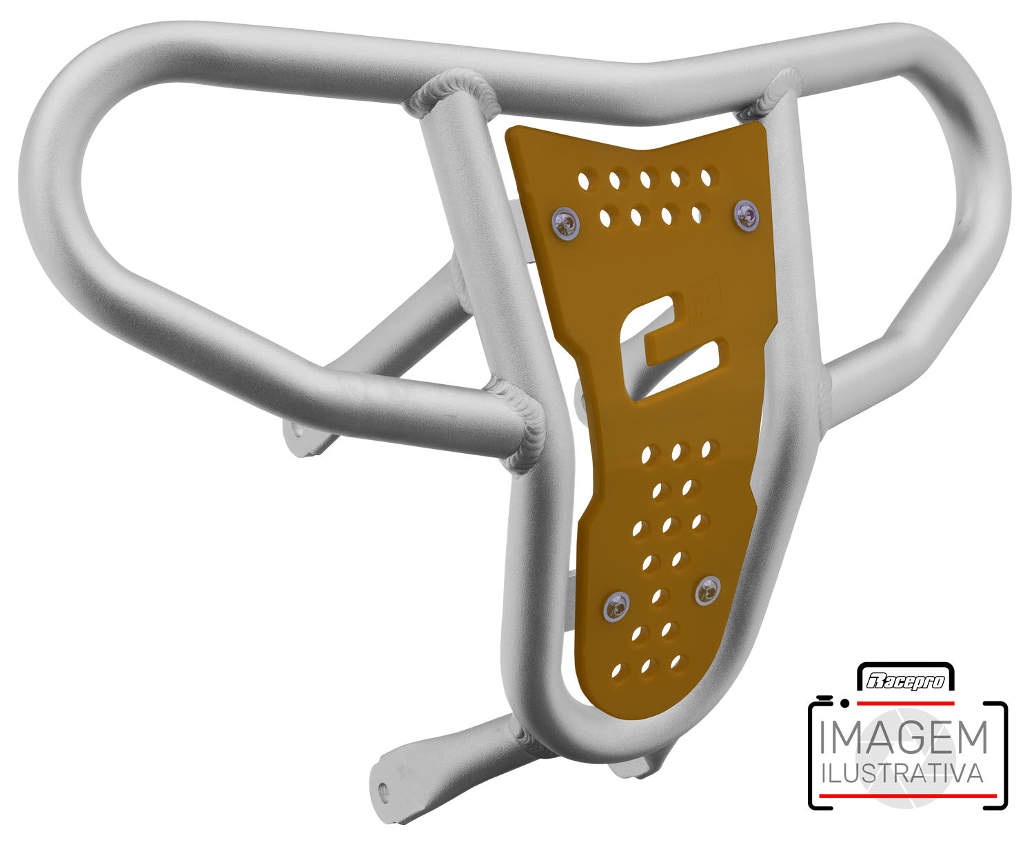 Crosspro - Front Bumper CR04 For Kawasaki KFX 450R-Ice Polish Tube / Yellow Plate