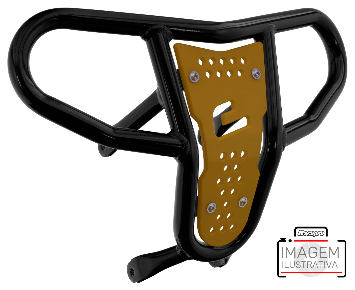 Crosspro - Front Bumper CR04 For Yamaha YFZ 450R-Black Tube / Yellow Plate