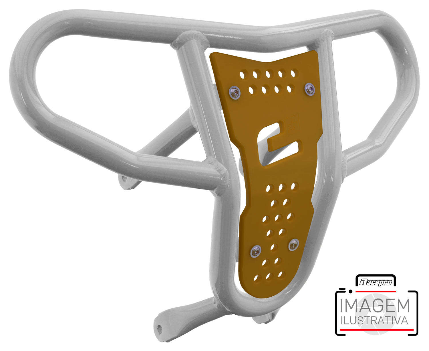 Crosspro - Front Bumper CR04 For Can Am (BRP) DS 450-White Tube / Yellow Plate