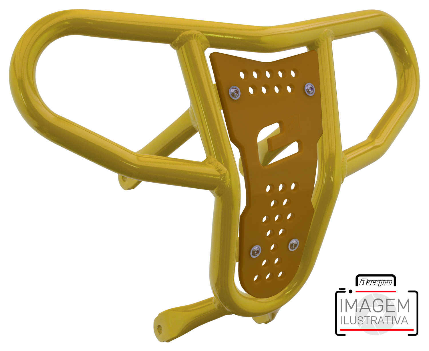 Crosspro - Front Bumper CR04 For Kawasaki KFX 450R-Yellow Tube / Yellow Plate