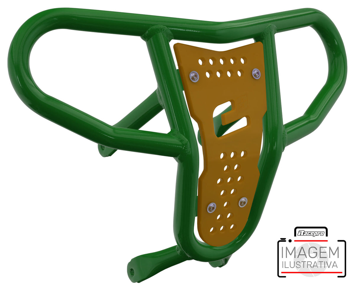 Crosspro - Front Bumper CR04 For Yamaha YFZ 450R-Green Tube / Yellow Plate