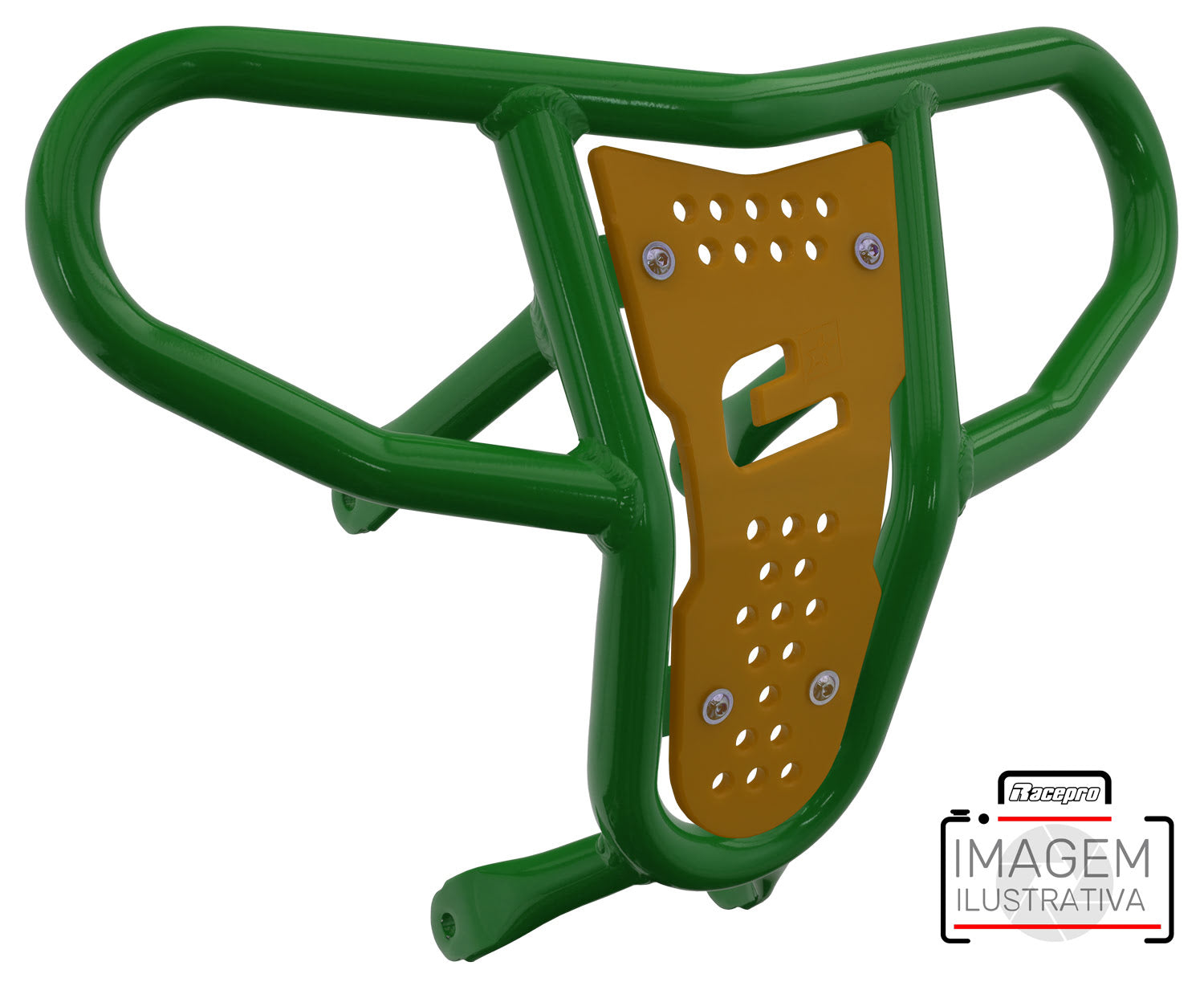 Crosspro - Front Bumper CR04 For Kawasaki KFX 450R-Green Tube / Yellow Plate