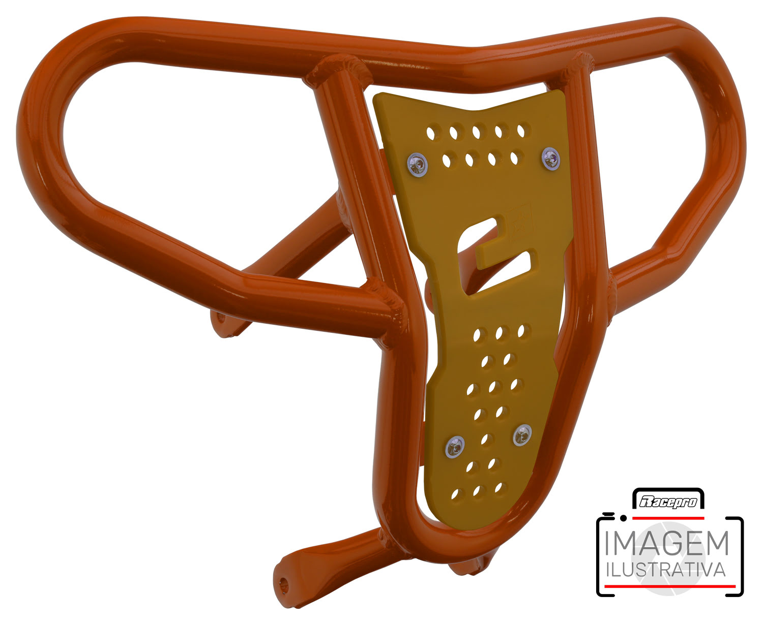 Crosspro - Front Bumper CR04 For Can Am (BRP) DS 450-Orange Tube / Yellow Plate