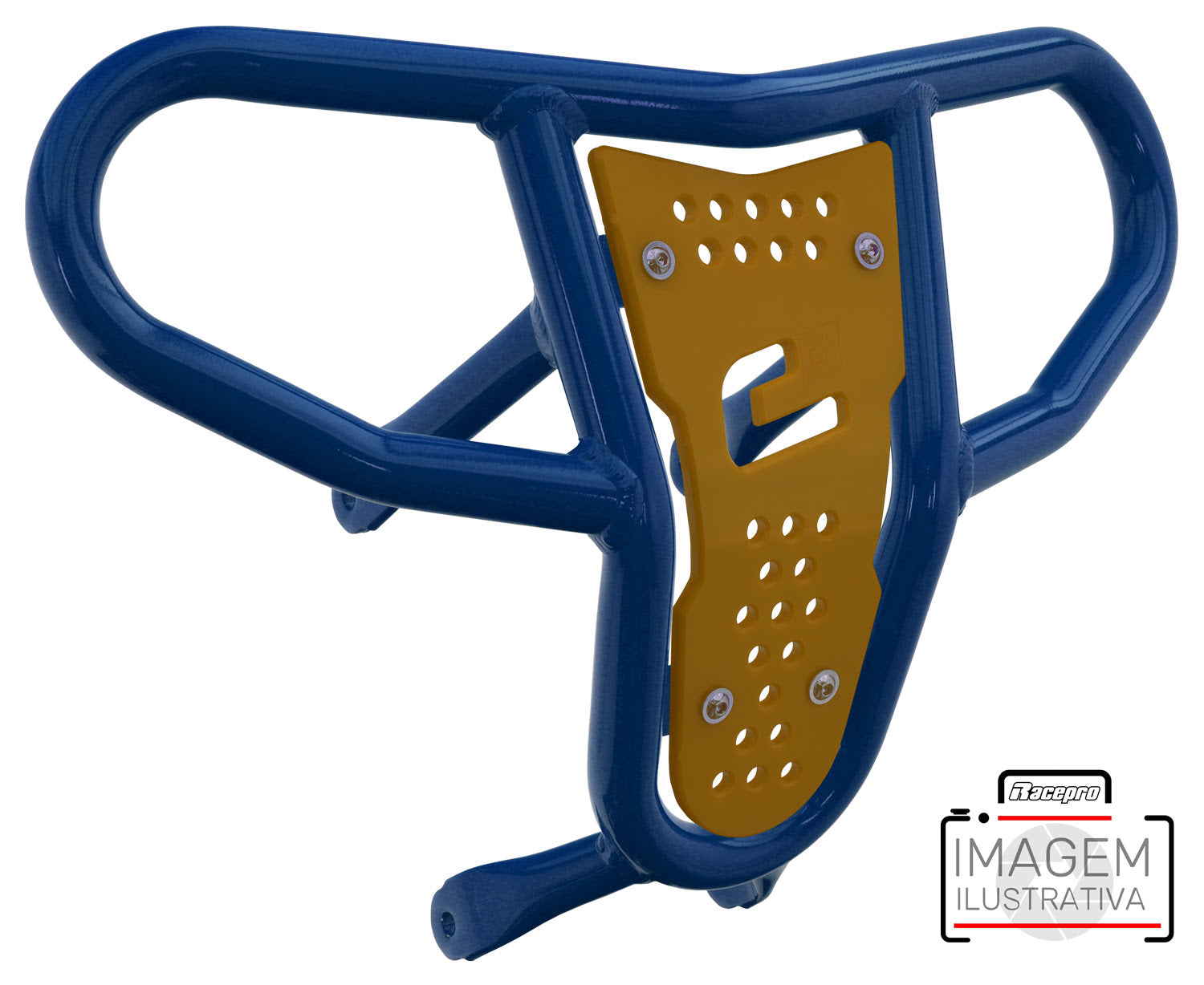 Crosspro - Front Bumper CR04 For Yamaha YFM 660 Raptor-Blue Tube / Yellow Plate