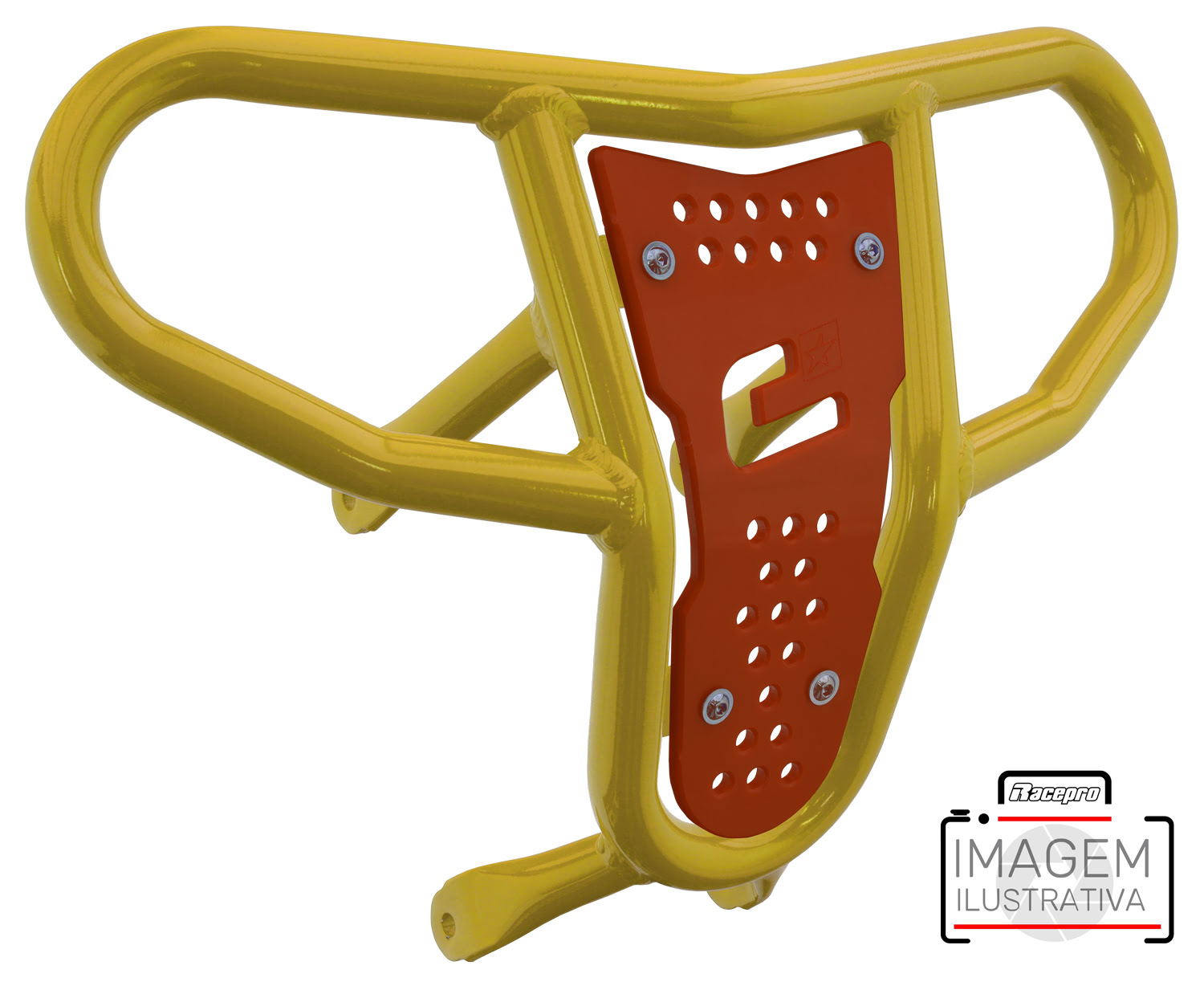 Crosspro - Front Bumper CR04 For Kawasaki KFX 450R-Yellow Tube / Orange Plate