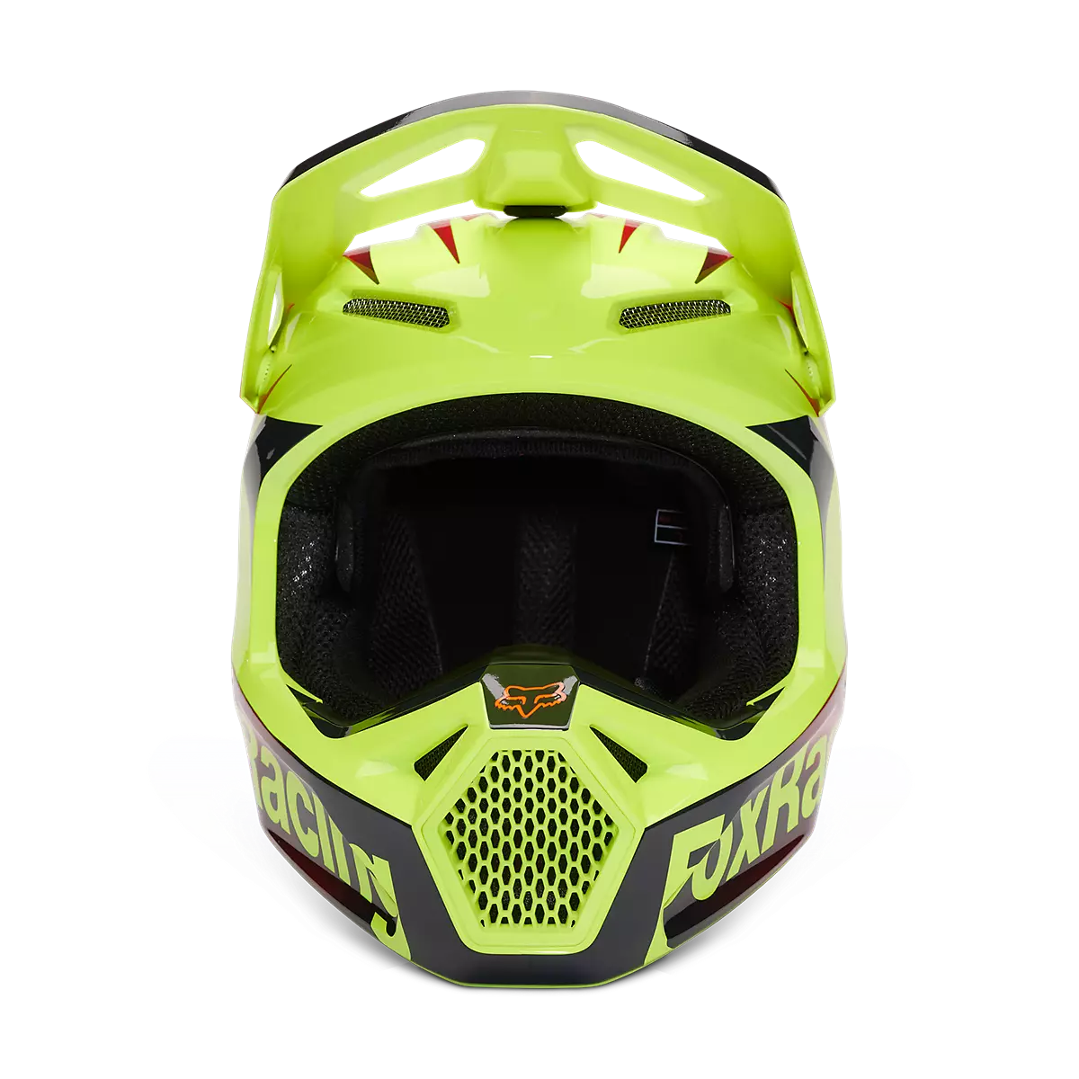 Fox Racing - YTH V1 Statk Helmet-Red/Yellow (30484-080)