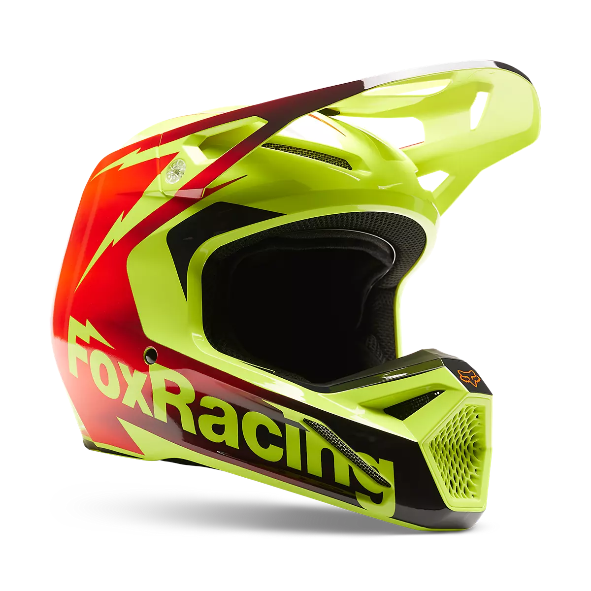 Fox Racing - YTH V1 Statk Helmet-Red/Yellow (30484-080)
