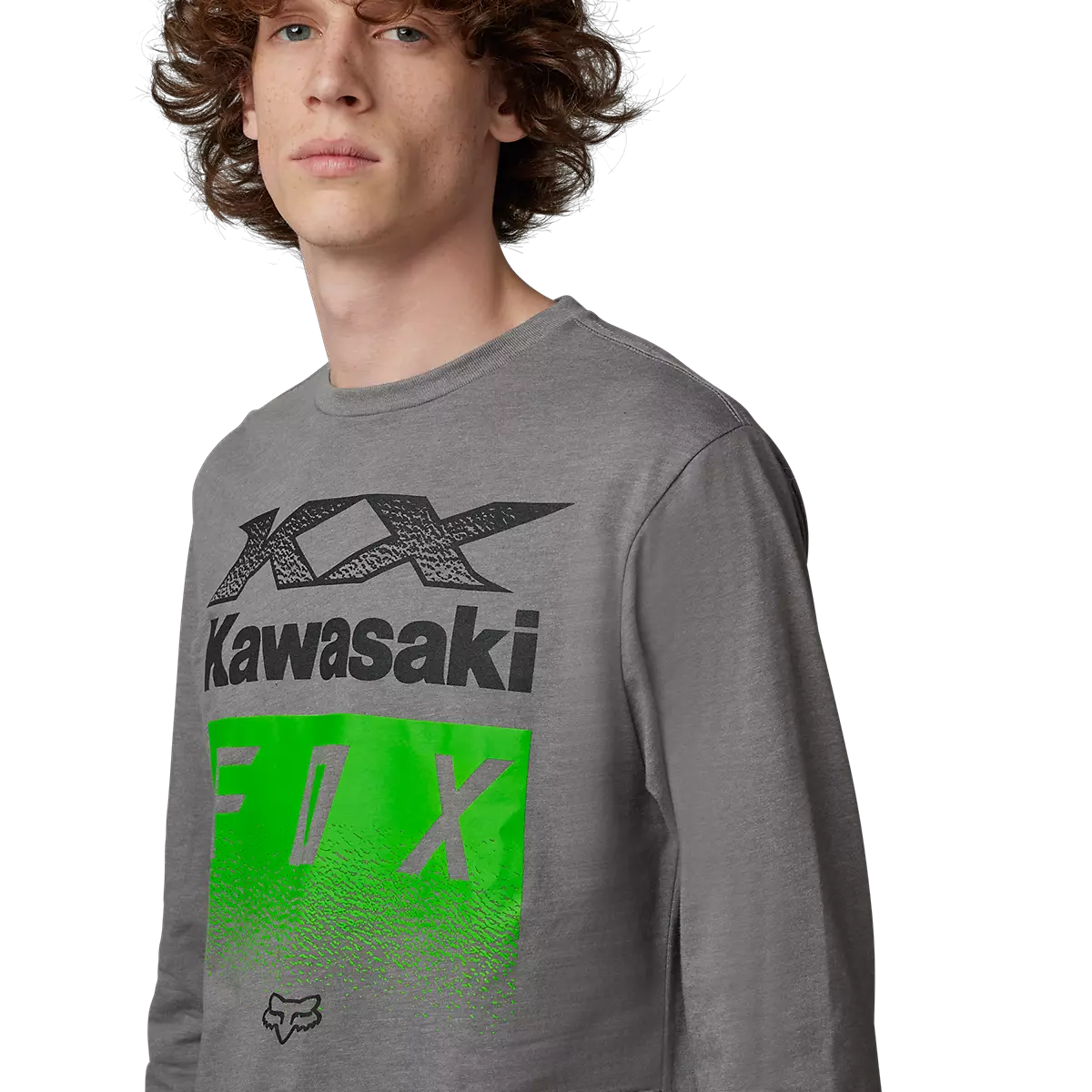 Fox Racing - Fox X Kawasaki Long Sleeve Premium Tee-Heather Graphite (30552-185)