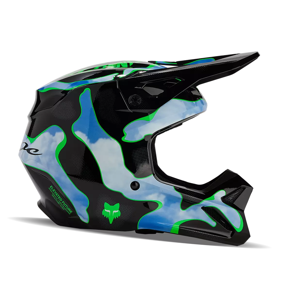 Fox Racing - V1 Atlas Helmet-Black/Green (31376-151)